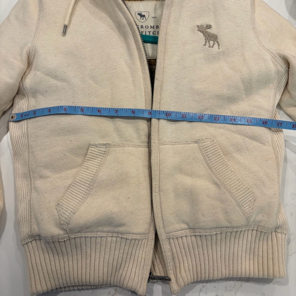 Vintage Abercrombie & Fitch Faux Fur sweatshirt girls Junior size Large - Picture 9 of 11
